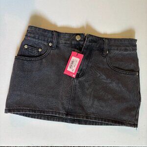 Edikted Black Washed Denim Mini Skirt | NWT | Size XS